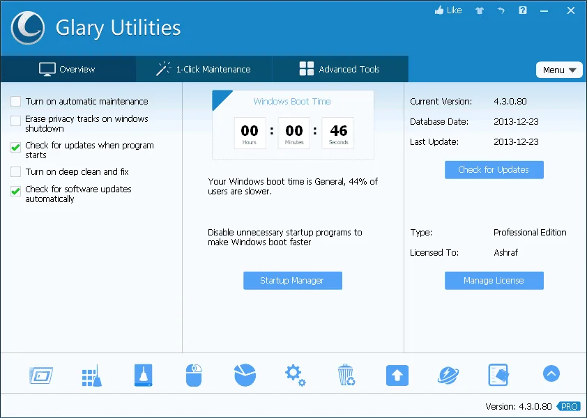 Glary Utilities Professional Edition 4.10 Free Only 24 Hours