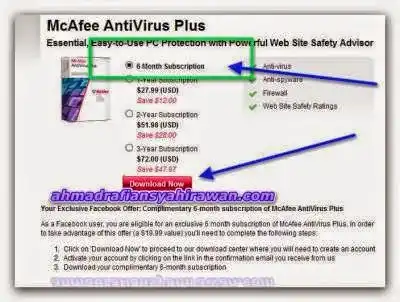 Promotion McAfee Antivirus Plus 2014 Free 1 Year Full Version